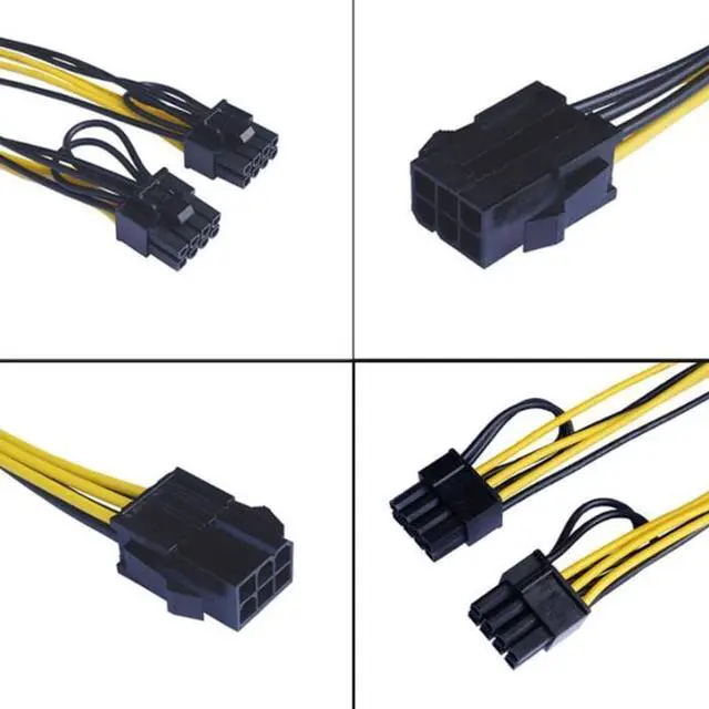 Alt view image 6 of 6 - PCI-E 6-pin to Dual 6+2-pin (6-pin/8-pin) Power Splitter Cable Graphics Card PCIE PCI Express 6Pin to Dual 8Pin Power Cable (1pcs)
(32cm)