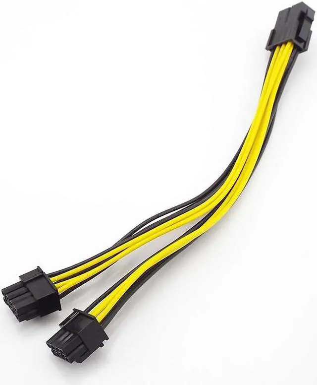 Main image of 10pcs PCI-E PCIE 8p Female to 2 Port Dual 8pin 6+2p Male GPU Graphics Video Card Miner Power Extension Cable Cord 18AWG Wire (10pcs)
(32cm)