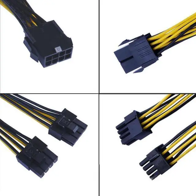 Alt view image 6 of 6 - 10pcs PCI-E PCIE 8p Female to 2 Port Dual 8pin 6+2p Male GPU Graphics Video Card Miner Power Extension Cable Cord 18AWG Wire (10pcs)
(32cm)