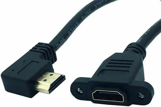 Alt view image 2 of 6 - HDTV 2.0 Connector Cable Male to HDTV Female Adapter 4K Converter Extender 270 90 Degree Right Angle for 1080P HDTV PC(Right)
(0.15M)