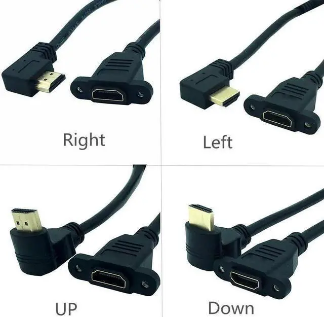 Main image of HDTV 2.0 Connector Cable Male to HDTV Female Adapter 4K Converter Extender 270 90 Degree Right Angle for 1080P HDTV PC(Right)
(0.15M)