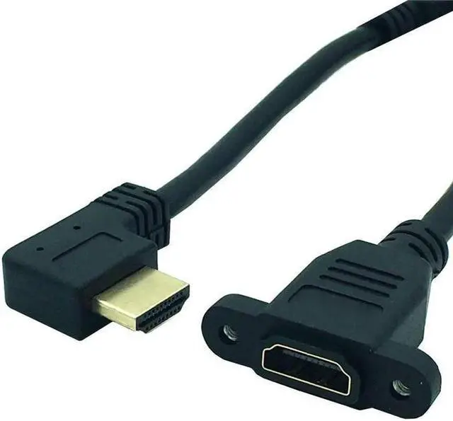 Alt view image 3 of 6 - HDTV 2.0 Connector Cable Male to HDTV Female Adapter 4K Converter Extender 270 90 Degree Right Angle for 1080P HDTV PC(Right)
(0.15M)