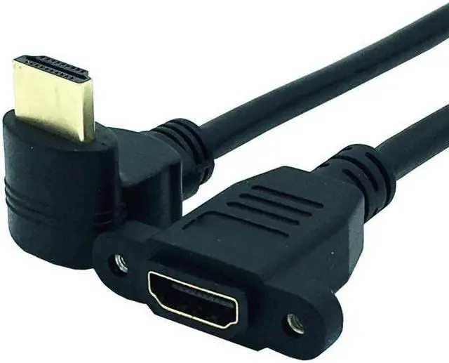 Alt view image 4 of 6 - HDTV 2.0 Connector Cable Male to HDTV Female Adapter 4K Converter Extender 270 90 Degree Right Angle for 1080P HDTV PC(Right)
(0.15M)