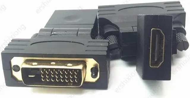 Alt view image 2 of 3 - 360 Degree DVI to HDTV Adapter DVI-D 24+1 Male to HDTV Female Righr Angled Connector Converter for HD Projector