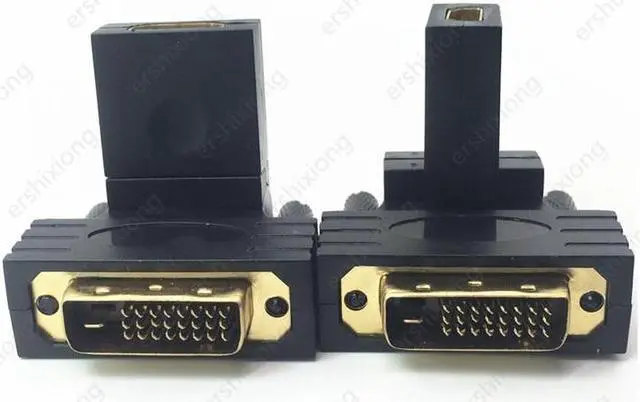 Alt view image 3 of 3 - 360 Degree DVI to HDTV Adapter DVI-D 24+1 Male to HDTV Female Righr Angled Connector Converter for HD Projector
