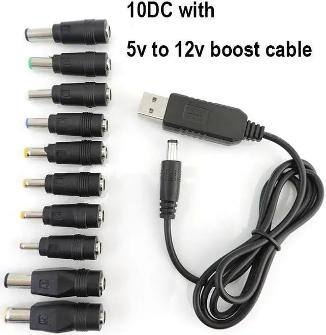 Alt view image 6 of 6 - 10 Dc male power jack plug USB boost line DC 5V to 9V 8.4V 12V Step UP Module USB Converter connector Adapter charging Cable p1(DC with 5v to 12v)
