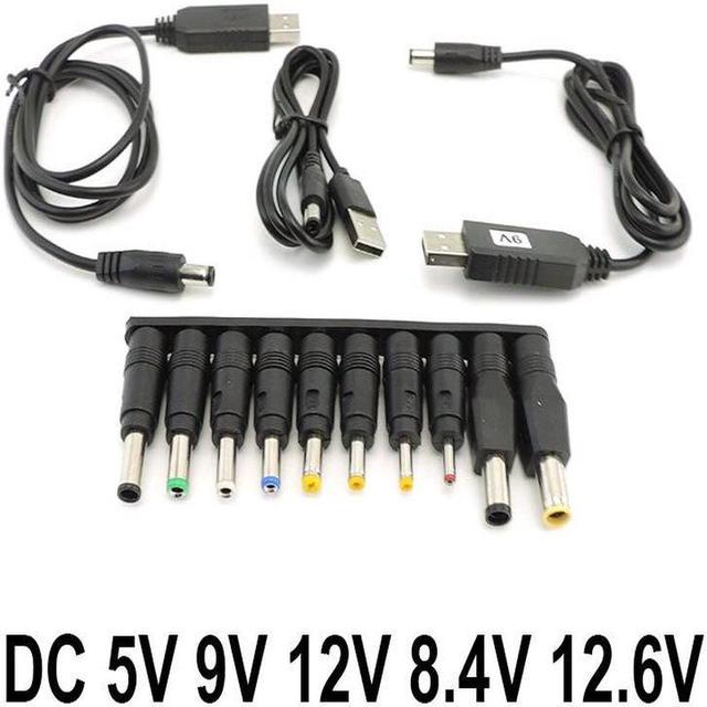 10 Dc male power jack plug USB boost line DC 5V to 9V 8.4V 12V Step UP  Module USB Converter connector Adapter charging Cable p1(DC with 5v to 9v)  