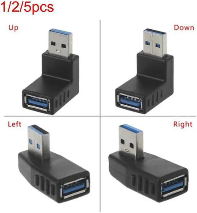 Main image of 1/2/5pcs USB 3.0 A Male to Female Adapter Connector plug cable Extension Extender 90 Degree Angle Coupler For Laptop PC(right)
(2 Pieces)