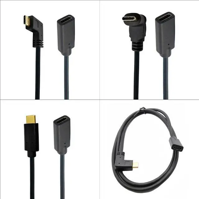 Main image of Gold 10Gb/s 0.3m 0.6m 1m 1.8m Type-C USB 3.1 Male to USB-C Female 90 degree Extension Data Cable Extender Cord Reversible Design(ST-FE)
(1.8M)