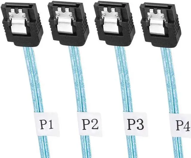 Alt view image 4 of 6 - Slim Line SAS 4.0 SFF-8654 4i 38pin Host to 4 SATA 7pin Target Hard Disk Fanout Raid Cable 50cm 100cm (0.5m)