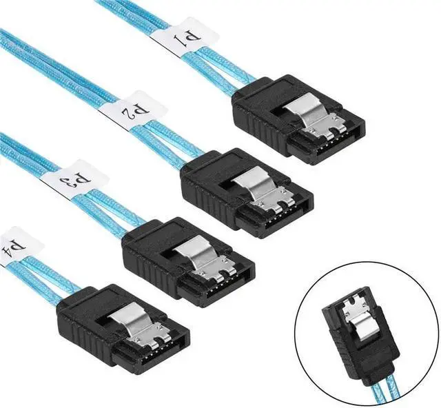 Alt view image 2 of 6 - 6 pcs/set Sata To Sata Cable 4/6 Ports/Set Date Cable 7 Pin Sata Sas Cable 6Gbps Sata To Sata HDD Cable Cord For Server Mining(4 SATA)
(1m)