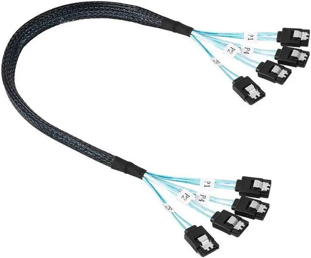 Alt view image 4 of 6 - 6 pcs/set Sata To Sata Cable 4/6 Ports/Set Date Cable 7 Pin Sata Sas Cable 6Gbps Sata To Sata HDD Cable Cord For Server Mining(4 SATA)
(1m)