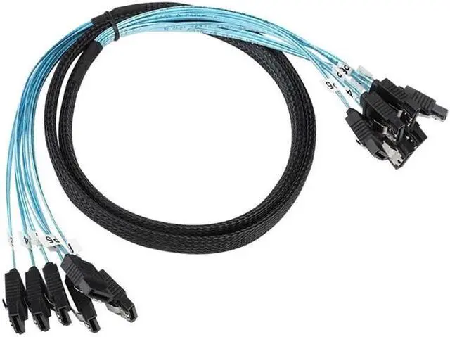 Alt view image 5 of 6 - 6 pcs/set Sata To Sata Cable 4/6 Ports/Set Date Cable 7 Pin Sata Sas Cable 6Gbps Sata To Sata HDD Cable Cord For Server Mining(4 SATA)
(1m)