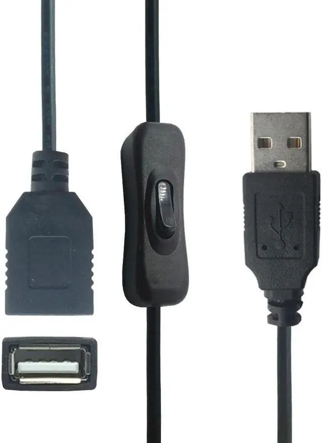 Alt view image 3 of 4 - High Quality Woopower Copper Material USB Cable Male to Female Switch ON OFF Cable Toggle LED Lamp Power Line 0.3m 0.5m 1m