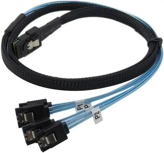 Alt view image 2 of 5 - MiniSAS to SATA Adapter Converter,Mini SAS SFF 8087 Controller 6gb to 4xSATA Forward Breakout Cable,SFF-8087 Connector to 4 SATA (0.5m)