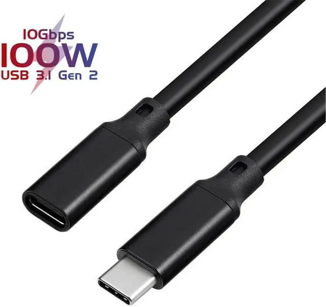 Alt view image 2 of 4 - 10Gbps Gen2 Type-C USB 3.1 Male to USB-C Female Extension Data 100W Charging Cable Extender Cord Reversible Design 1m 2m 3m Grey)
(3m)