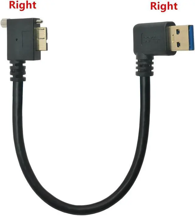 Alt view image 6 of 6 - USB 3.0 CABLE ,USB Micro B Cable Connector With screwsRight Angle 90 Degree USB3.0 to Micro B for External Hard Drive Disk HDD(RI-RI)
