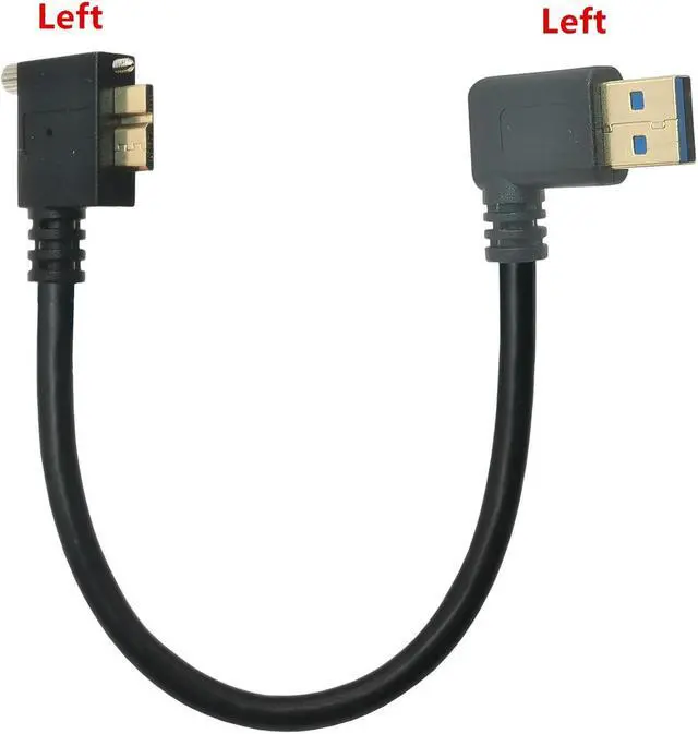 Alt view image 6 of 6 - USB 3.0 CABLE ,USB Micro B Cable Connector With screwsRight Angle 90 Degree USB3.0 to Micro B for External Hard Drive Disk HDD(LE-LE)