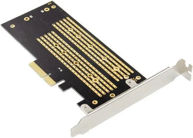 Alt view image 5 of 6 - M.2 PCIE Adapter for SATA or PCI E NVMe SSD M.2 SSD M Key B Key to PCI-E x 4 Host Controller Expansion Card