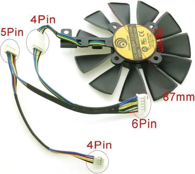 Alt view image 2 of 2 - 87mm PLD09210S12HH PLD09210S12M Cooling Fan For ASUS-Strix GTX1060 OC 1070 1080 GTX-1080Ti RX 480 RTX2060 Graphics Card Fan(4Pin with Wire)