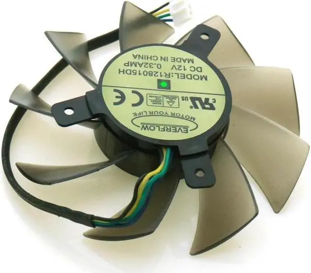 Main image of R128015DH T128015DU 12V 0.32A 75mm VGA Fan For GT730 GTS650 GF8 gt640 GKN5 Graphics Card Cooling Fan 4Wire 4Pin