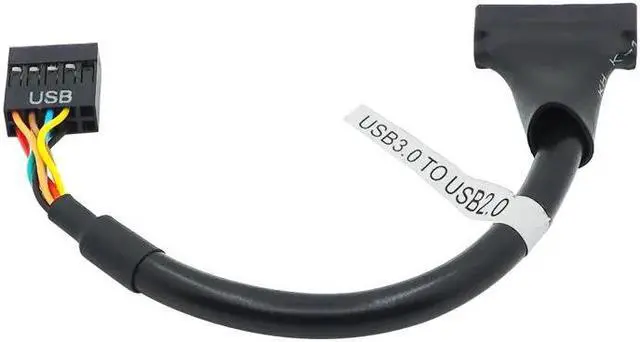 Alt view image 3 of 5 - 19/20 Pin USB 3.0 Female To 9 Pin USB 2.0 Male Motherboard Header Adapter Cord