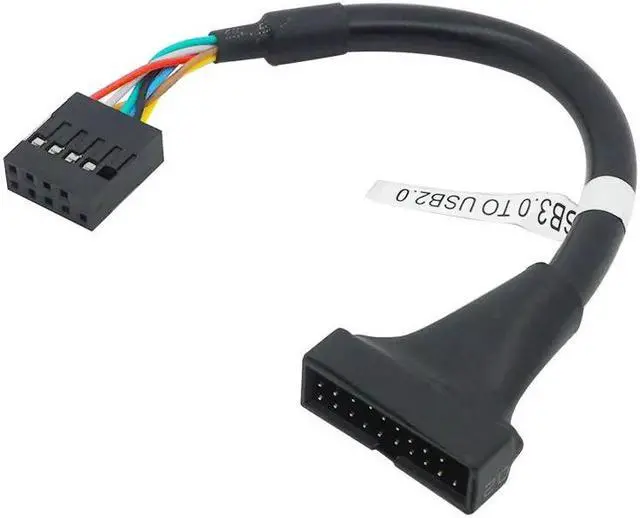 Main image of 19/20 Pin USB 3.0 Female To 9 Pin USB 2.0 Male Motherboard Header Adapter Cord
