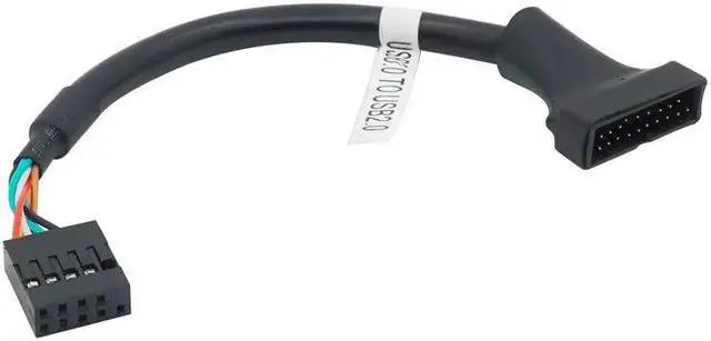 Alt view image 2 of 5 - 19/20 Pin USB 3.0 Female To 9 Pin USB 2.0 Male Motherboard Header Adapter Cord