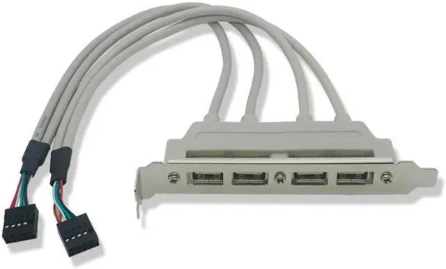 Main image of PC Motherboard 4-Ports USB2.0 Hub With 9 Pin Header Rear Panel Expansion Bracket Host Adapter Cable USB Hub