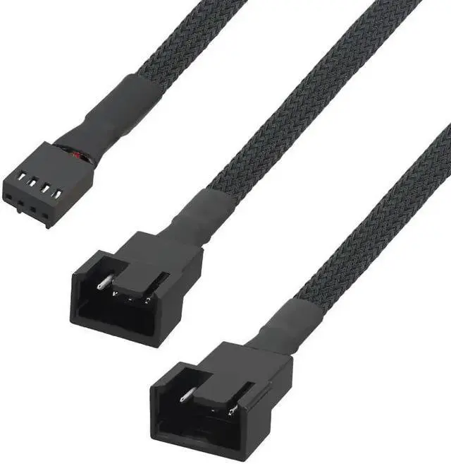 Alt view image 3 of 5 - 4 Pin Y Splitter Cable 4 Pin PWM Female to 3/4 Pin Motherboard CPU Fan PC Case Fan Extension Adapter Cable Fan Cooling Accessory