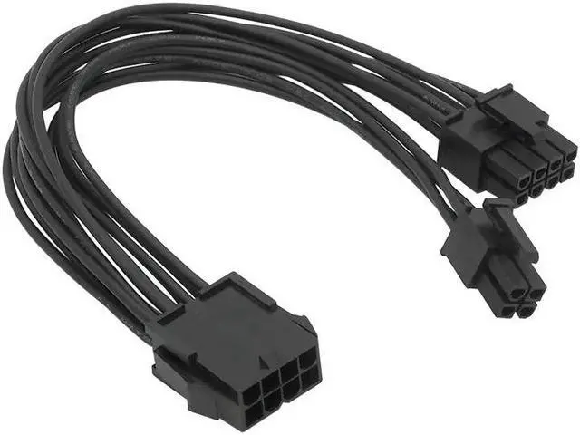 Alt view image 4 of 5 - CPU 8Pin Female to CPU 8Pin ATX 4Pin Male Power Supply Converter Adapter Cable(20CM)