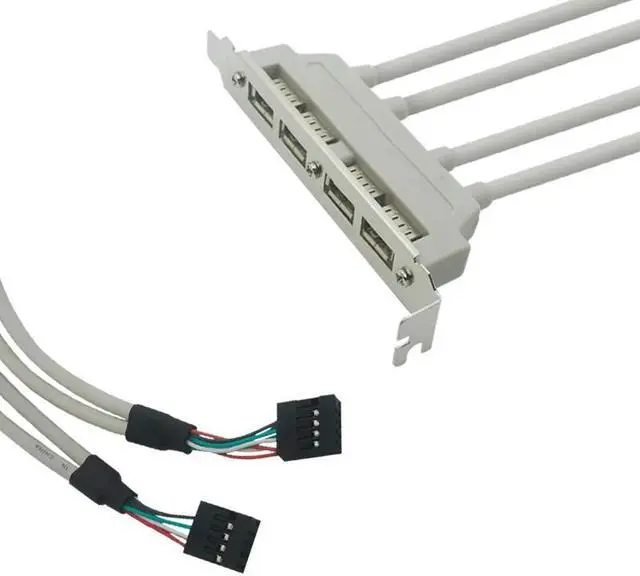 Main image of 4 Port USB 2.0 to 9 Pin MainBoard Header Bracket Extension Cable for Computer Rear Panel Bracket 9Pin HOT SALE Adapter