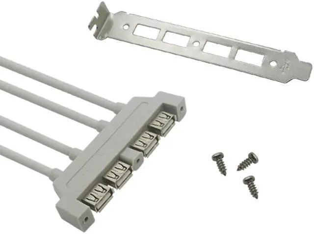 Alt view image 2 of 6 - 4 Port USB 2.0 to 9 Pin MainBoard Header Bracket Extension Cable for Computer Rear Panel Bracket 9Pin HOT SALE Adapter