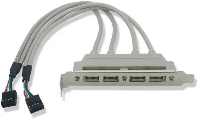 Alt view image 3 of 6 - 4 Port USB 2.0 to 9 Pin MainBoard Header Bracket Extension Cable for Computer Rear Panel Bracket 9Pin HOT SALE Adapter