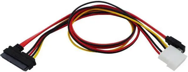 Alt view image 3 of 5 - 30cm SATA Combo 15 Pin Power and 7 Pin Data Cable 4 Pin M-olex to Serial ATA Lead cable M-olex to sata power adapter