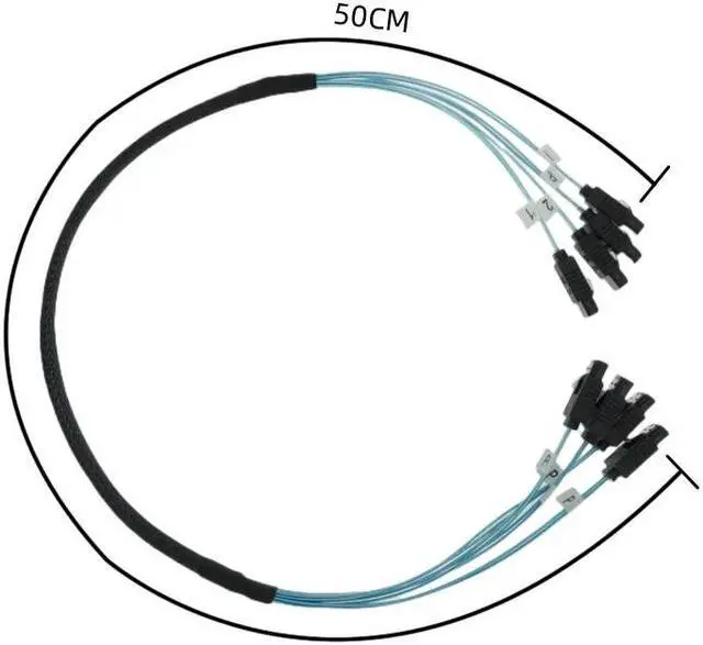 Alt view image 5 of 6 - 4/6 pcs/set Sata To Sata Cable 6 Ports/Set Date Cable Sata 7 Pin To Sata 7 Pin Sas Cable 6Gbps HDD Splitter Cable For Server(Double 90 Degrees)
(0.5m)