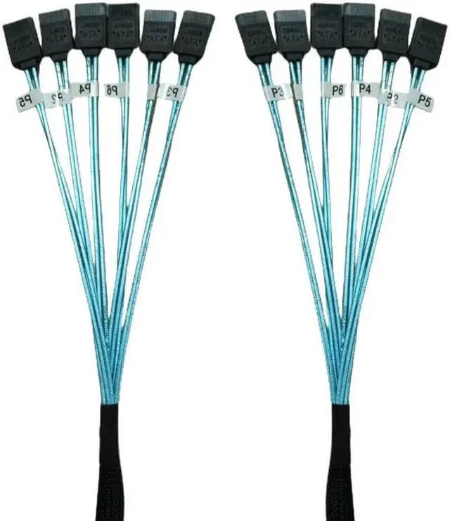 Alt view image 6 of 6 - 4/6 pcs/set Sata To Sata Cable 6 Ports/Set Date Cable Sata 7 Pin To Sata 7 Pin Sas Cable 6Gbps HDD Splitter Cable For Server(Double 90 Degrees)
(0.5m)