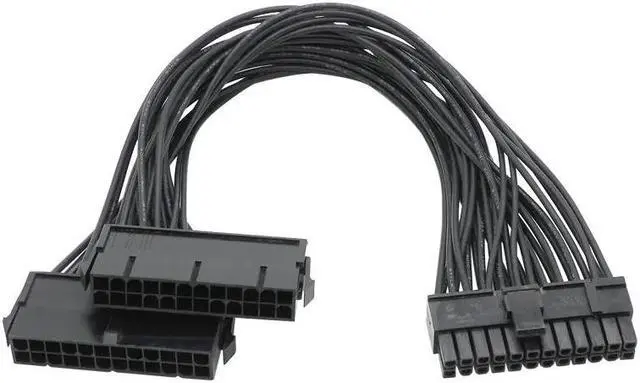 Main image of ATX Mining 30cm 24 Pin Dual PSU Power Supply Extension Cable for Computer Adaptor Cable Connector for Miner Mining 24Pin 20+4pin (Black)(30cm)