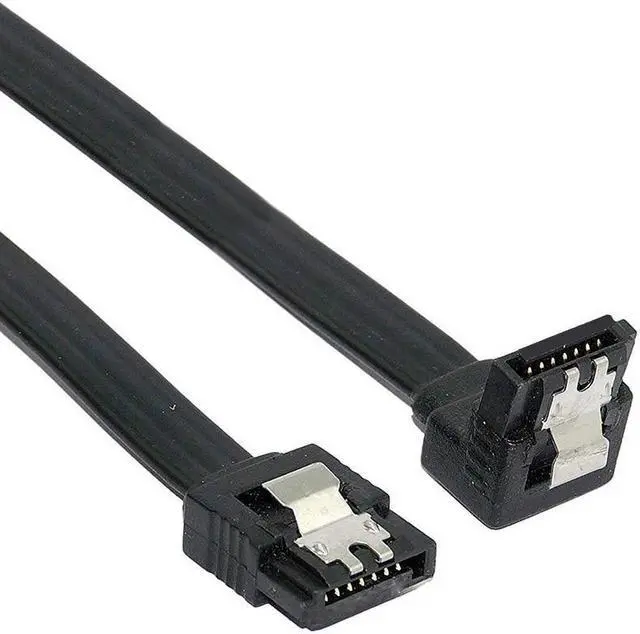 Main image of 1pcs Sata 3.0 Data Cable SATA III SATA 3 Cable 45cm With Locking Latch Straight To Right Angle 90 Degree 6GBs Color:Black