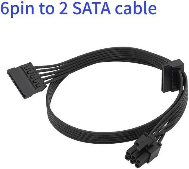 Main image of For  G-450 G-550 G-650 G-750 PCIe 6 pins to Peripheral 4 Pin SATA PCI-E 8 Pin to 2 port 6+2 Pin 8Pin Power Supply cable(6pin to 2 SATA)