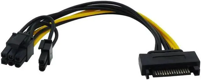 Alt view image 2 of 4 - 15pin SATA Male To 6pin PCI-E Power Supply Cable 20cm SATA Cable 15-pin To 8 Pin Cable Wire For Graphic Card Adapter Cables