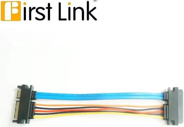 Main image of 22Pin SATA Extension Cable, Sata Male to Female 7Pin + 15Pin Data and 3.3V Power Combo Extension Cable Cords black/Blue(Blue -15cm)