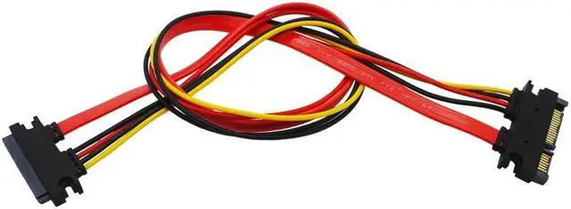 Alt view image 2 of 6 - 50cm Male to Female 7+15 22Pin Serial ATA Data Power Cable 22 Pin SATA Extension Cord Connector for 2.5'' 3.5'' HDD SSD