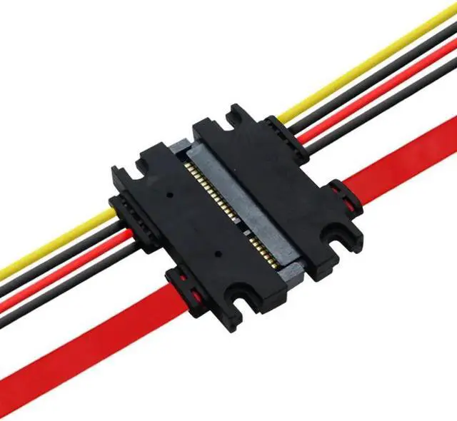 Alt view image 4 of 6 - 50cm Male to Female 7+15 22Pin Serial ATA Data Power Cable 22 Pin SATA Extension Cord Connector for 2.5'' 3.5'' HDD SSD