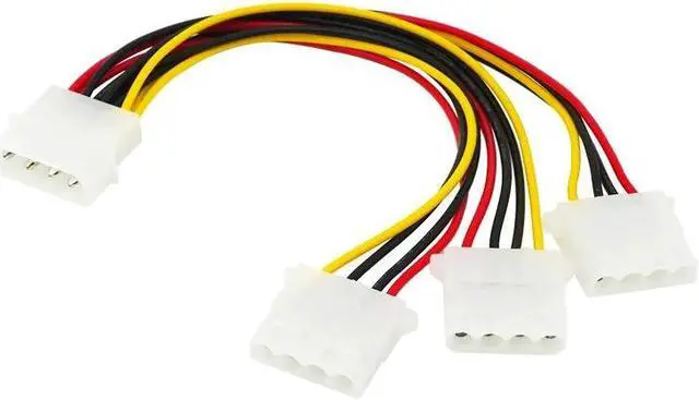 Alt view image 3 of 6 - 20cm Best Price 4-pin IDE Power Cord HY1578 4-pin Molex Male to 3-port Molex IDE Female Power Splitter Adapter Cable