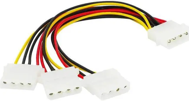 Alt view image 5 of 6 - 20cm Best Price 4-pin IDE Power Cord HY1578 4-pin Molex Male to 3-port Molex IDE Female Power Splitter Adapter Cable