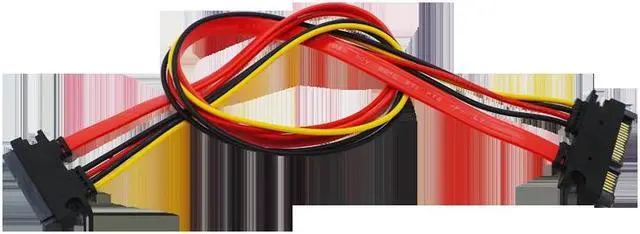 Alt view image 5 of 6 - Red 0.3M 0.5M 7+15 22Pin SATA Extension Cable Male To Female 22 Pin Serial ATA Data Power Cord for 2.5 3.5 Inch HDD SSD