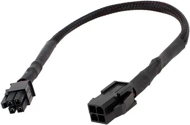 Main image of Style Sleeved ATX 4 Pin P4 Male to ATX P4 Female CPU Power Extension Cable Black