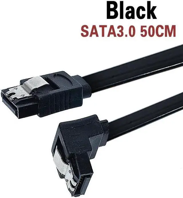 Main image of SATA Cable 3.0 to Hard Disk SSD adapter HDD cable Straight 90 Degree Sata Cable for Asus MSI Gigabyte Motherboard Cable Sata(Black 3.0 50CM1)