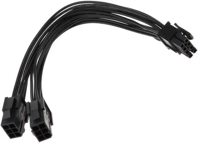 Alt view image 6 of 6 - 20cm 18AWG PCI-E Double 6 Pin to 8 Pin Graphics Card Modular Power Cable